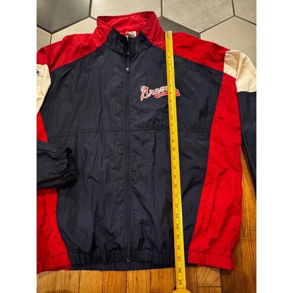 VTG Apex One ATLANTA BRAVES MLB Pullover windbreaker L XL unisex Baseball Jacket - Picture 5 of 11